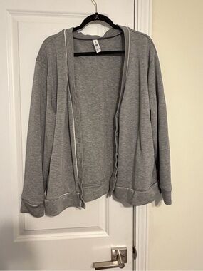Grey Open Front Cardigan